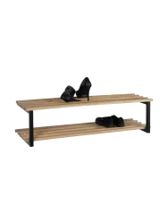 Spinder Design Schuhregal Hesta Schwarz/Braun Stahl/Holz 100 cm 26 cm - Farbe: schwarz/nature - Material: Stahl/Eiche - Schuhregal