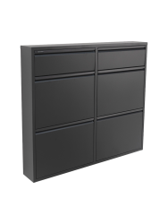 Spinder Design Schuhschrank Hesta Schwarz Stahl 98 cm 86 cm - Schuhschrank