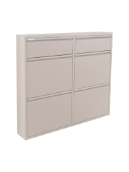 Spinder Design Schuhschrank Viva Braun/Grau Stahl 98 cm 86 cm - Farbe: taupe - Schuhschrank