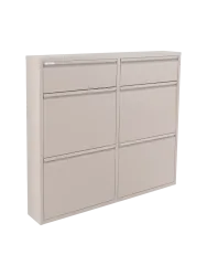 Spinder Design Schuhschrank Viva Braun/Grau Stahl 98 cm 86 cm - Farbe: taupe - Schuhschrank