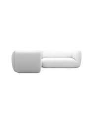 5-Sitzer Design Echtleder Ecksofa „Savoy“ Echtleder White BLOOMINGLOFT Collection