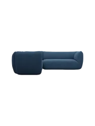 5-Sitzer Design Ecksofa „Savoy“ mit Strukturstoff-Bezug Strukturstoff Dunkelblau BLOOMINGLOFT Collection