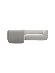 5-Sitzer Design Ecksofa „Savoy“ mit Strukturstoff-Bezug Strukturstoff Hellgrau BLOOMINGLOFT Collection