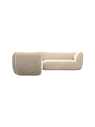 5-Sitzer Design Ecksofa „Savoy“ mit Samtbezug Samtbezug Cream BLOOMINGLOFT Collection