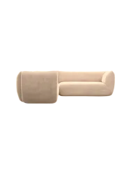 5-Sitzer Design Ecksofa „Savoy“ mit Samtbezug Samtbezug Beige BLOOMINGLOFT Collection