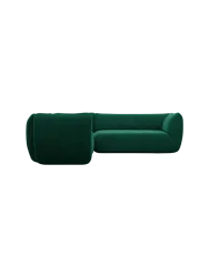 5-Sitzer Design Ecksofa „Savoy“ mit Samtbezug Samtbezug Grün BLOOMINGLOFT Collection