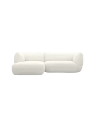 3/4-Sitzer Design Ecksofa „Savoy“ mit Bouclé-Bezug Bouclé White BLOOMINGLOFT Collection