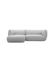 3/4-Sitzer Design Echtleder Ecksofa „Savoy“ Echtleder Light Grey BLOOMINGLOFT Collection