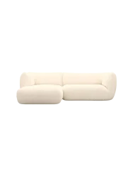 3/4-Sitzer Design Ecksofa „Savoy“ mit Strukturstoff-Bezug Strukturstoff Cream BLOOMINGLOFT Collection