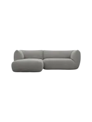 3/4-Sitzer Design Ecksofa „Savoy“ mit Strukturstoff-Bezug Strukturstoff Grau BLOOMINGLOFT Collection