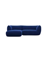 3/4-Sitzer Design Ecksofa „Savoy“ mit Samtbezug Samtbezug Königsblau BLOOMINGLOFT Collection