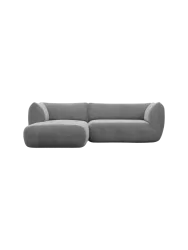 3/4-Sitzer Design Ecksofa „Savoy“ mit Samtbezug Samtbezug Dunkelgrau BLOOMINGLOFT Collection