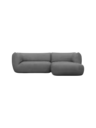 3/4-Sitzer Design Echtleder Ecksofa „Savoy“ Echtleder Dark Grey BLOOMINGLOFT Collection
