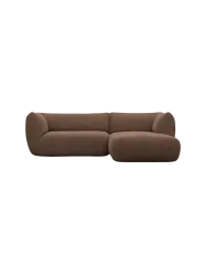 3/4-Sitzer Design Ecksofa „Savoy“ mit Strukturstoff-Bezug Strukturstoff Braun BLOOMINGLOFT Collection