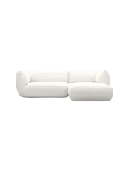 3/4-Sitzer Design Ecksofa „Savoy“ mit Strukturstoff-Bezug Strukturstoff Weiss BLOOMINGLOFT Collection