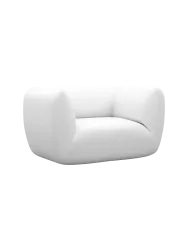 Design Echtleder Loungesessel „Savoy“ Echtleder White BLOOMINGLOFT Collection