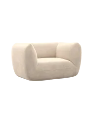 Design Loungesessel „Savoy“ mit Samtbezug Samtbezug Cream BLOOMINGLOFT Collection