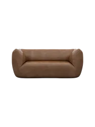 2-Sitzer Design Echtleder Sofa „Savoy“ Echtleder Choco Brown BLOOMINGLOFT Collection