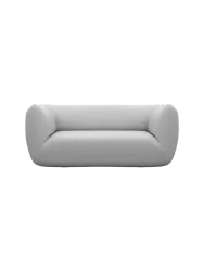 2-Sitzer Design Echtleder Sofa „Savoy“ Echtleder Light Grey BLOOMINGLOFT Collection