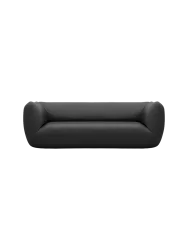 3-Sitzer Design Echtleder Sofa „Savoy“ Echtleder Schwarz BLOOMINGLOFT Collection
