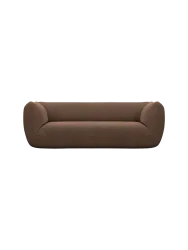 3-Sitzer Design Sofa „Savoy“ mit Strukturstoff-Bezug Strukturstoff Braun BLOOMINGLOFT Collection