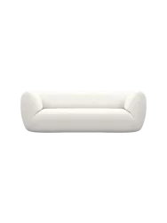 3-Sitzer Design Sofa „Savoy“ mit Strukturstoff-Bezug Strukturstoff Weiss BLOOMINGLOFT Collection