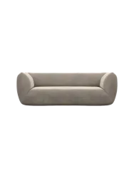 3-Sitzer Design Sofa „Savoy“ mit Samtbezug Samtbezug Beige dunkel BLOOMINGLOFT Collection