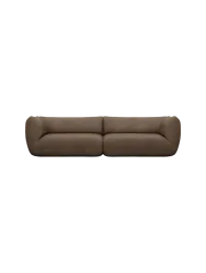 4-Sitzer Design Echtleder Sofa „Savoy“ Echtleder Dark Brown BLOOMINGLOFT Collection