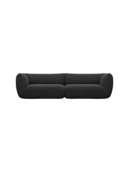 4-Sitzer Design Sofa „Savoy“ mit Strukturstoff-Bezug Strukturstoff Schwarz BLOOMINGLOFT Collection