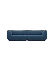 4-Sitzer Design Sofa „Savoy“ mit Strukturstoff-Bezug Strukturstoff Dunkelblau BLOOMINGLOFT Collection