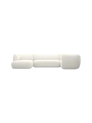 5-Sitzer Design Panorama-Sofa „Savoy XL“ mit Bouclé-Bezug Bouclé White BLOOMINGLOFT Collection