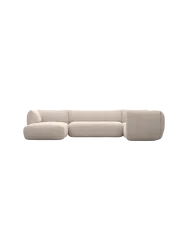 5-Sitzer Design Panorama-Sofa „Savoy XL“ mit Strukturstoff-Bezug Strukturstoff Beige BLOOMINGLOFT Collection