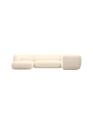 5-Sitzer Design Panorama-Sofa „Savoy XL“ mit Strukturstoff-Bezug Strukturstoff Cream BLOOMINGLOFT Collection