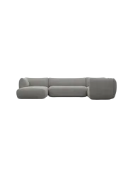 5-Sitzer Design Panorama-Sofa „Savoy XL“ mit Strukturstoff-Bezug Strukturstoff Grau BLOOMINGLOFT Collection