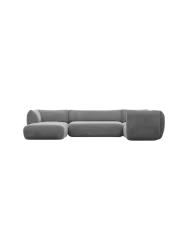 5-Sitzer Design Panorama-Sofa „Savoy XL“ mit Samtbezug Samtbezug Dunkelgrau BLOOMINGLOFT Collection