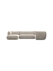 5-Sitzer Design Panorama-Sofa „Savoy XL“ mit Samtbezug Samtbezug Sand BLOOMINGLOFT Collection