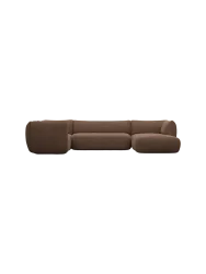 5-Sitzer Design Panorama-Sofa „Savoy XL“ mit Strukturstoff-Bezug Strukturstoff Braun BLOOMINGLOFT Collection