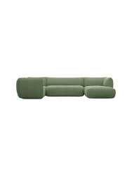 5-Sitzer Design Panorama-Sofa „Savoy XL“ mit Strukturstoff-Bezug Strukturstoff Grün BLOOMINGLOFT Collection
