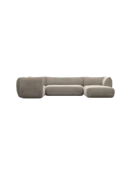 5-Sitzer Design Panorama-Sofa „Savoy XL“ mit Samtbezug Samtbezug Beige dunkel BLOOMINGLOFT Collection