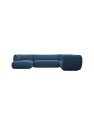 7-Sitzer Design Panorama-Sofa „Savoy XXL“ mit Strukturstoff-Bezug Strukturstoff Dunkelblau BLOOMINGLOFT Collection