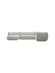 7-Sitzer Design Panorama-Sofa „Savoy XXL“ mit Strukturstoff-Bezug Strukturstoff Hellgrau BLOOMINGLOFT Collection