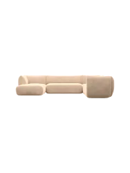 7-Sitzer Design Panorama-Sofa „Savoy XXL“ mit Samtbezug Samtbezug Beige BLOOMINGLOFT Collection