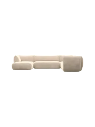7-Sitzer Design Panorama-Sofa „Savoy XXL“ mit Samtbezug Samtbezug Cream BLOOMINGLOFT Collection