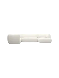 7-Sitzer Design Panorama-Sofa „Savoy XXL“ mit Bouclé-Bezug Bouclé White BLOOMINGLOFT Collection