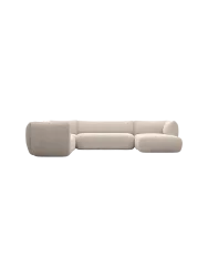 7-Sitzer Design Panorama-Sofa „Savoy XXL“ mit Strukturstoff-Bezug Strukturstoff Beige BLOOMINGLOFT Collection