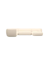 7-Sitzer Design Panorama-Sofa „Savoy XXL“ mit Strukturstoff-Bezug Strukturstoff Cream BLOOMINGLOFT Collection