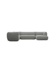 7-Sitzer Design Panorama-Sofa „Savoy XXL“ mit Strukturstoff-Bezug Strukturstoff Grau BLOOMINGLOFT Collection