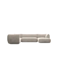 7-Sitzer Design Panorama-Sofa „Savoy XXL“ mit Samtbezug Samtbezug Sand BLOOMINGLOFT Collection