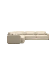 5-Sitzer Design Echtleder Ecksofa „Twiga“ Echtleder Beige BLOOMINGLOFT Collection