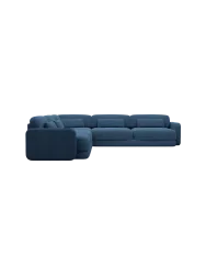 5-Sitzer Design Ecksofa „Twiga“ mit Strukturstoff-Bezug Strukturstoff Dunkelblau BLOOMINGLOFT Collection